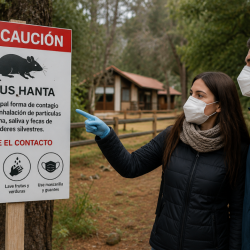 El contacto estrecho entre personas de Hanta Virus Andes, presente en Chile y Argentina.
