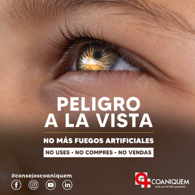 Campaña No más Fuegos Artificiales, ha logrado disminuir un 90% las quemaduras en niños y niñas.